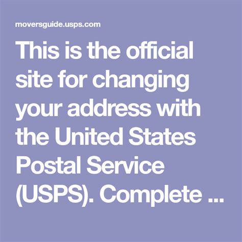 united states postal service address change